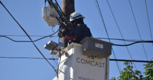 A Comcast XFinity cable technician.