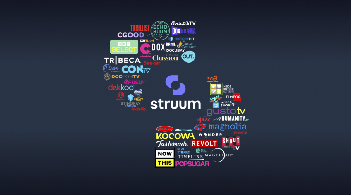The logo of streaming television service Struum. (Logo courtesy Strumm, Graphic by The Desk)