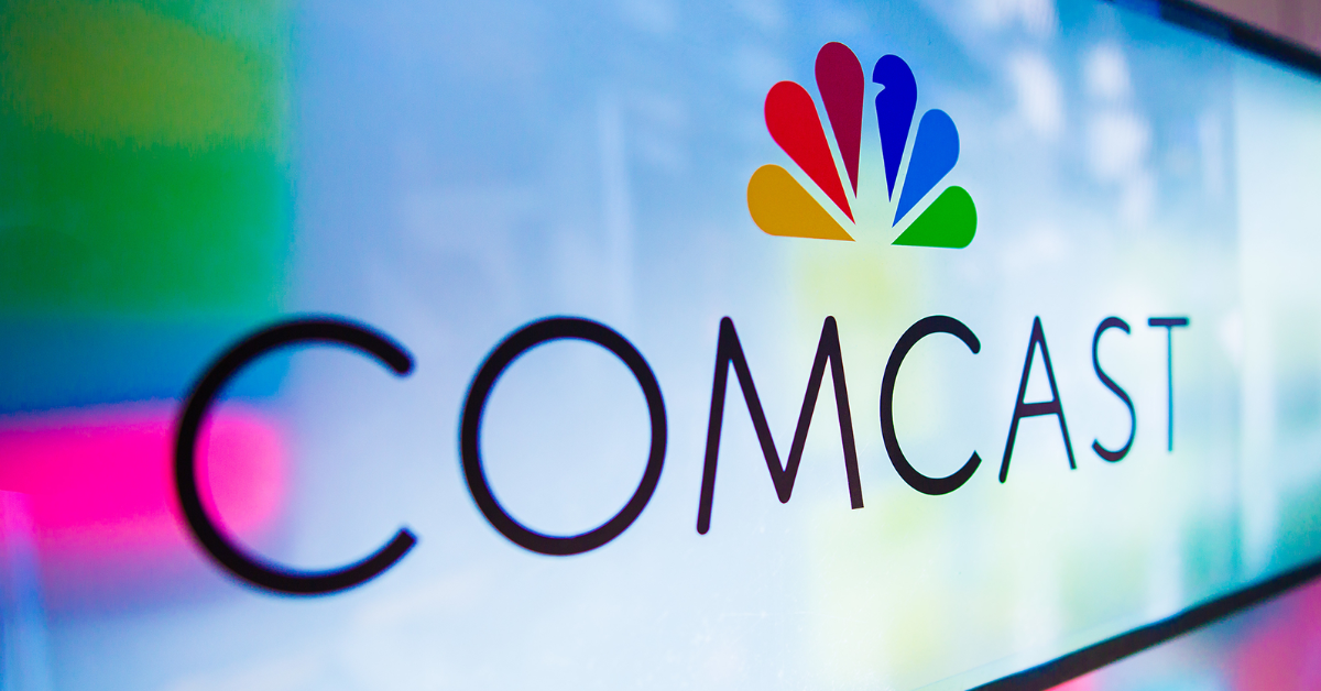 The logo of Comcast Corporation.