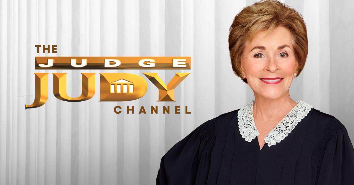 A graphic for the Judge Judy Channel on Pluto TV.