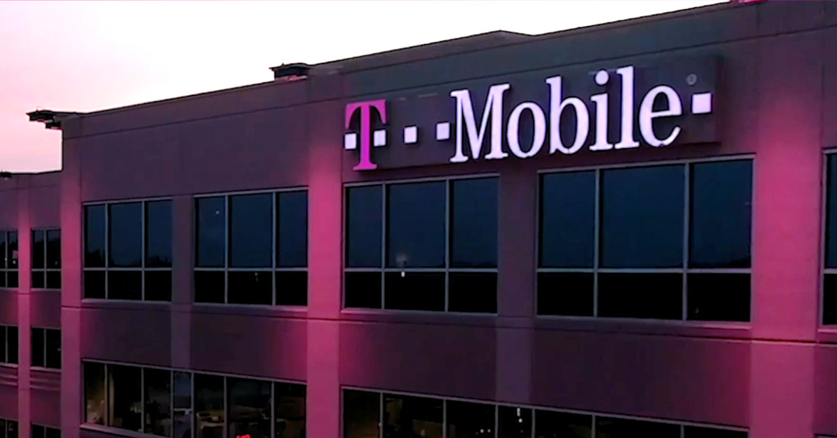 The front of T-Mobile's corporate headquarters in Washington. (Image courtesy T-Mobile US/Deutsche Telekom, Graphic by The Desk)