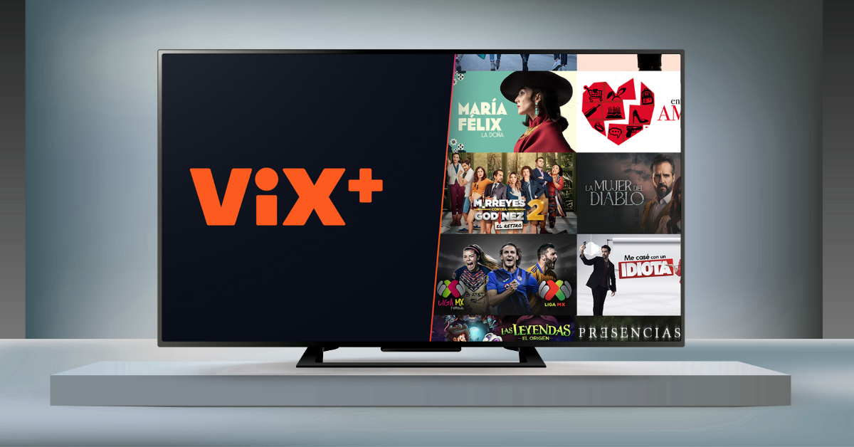 A slate for Vix Plus on a smart television set.