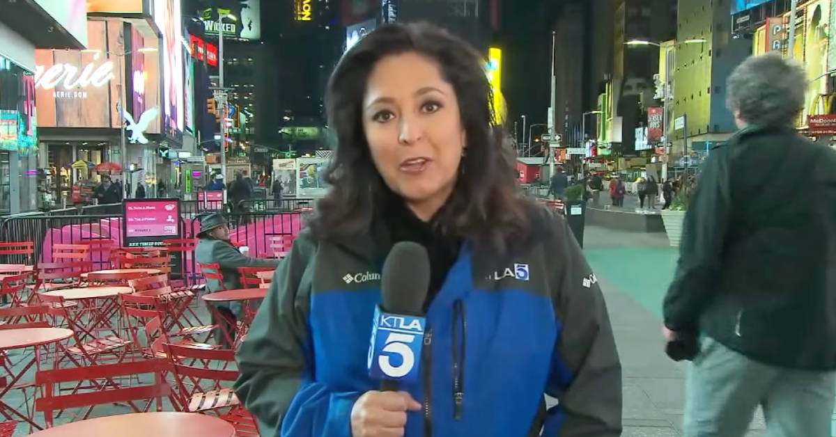 Long-time KTLA television news anchor Lynette Romero appears during a news broadcast.