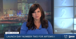 Television news anchor Julie Chin as she appeared during a news broadcast on Saturday, September 3, 2022.