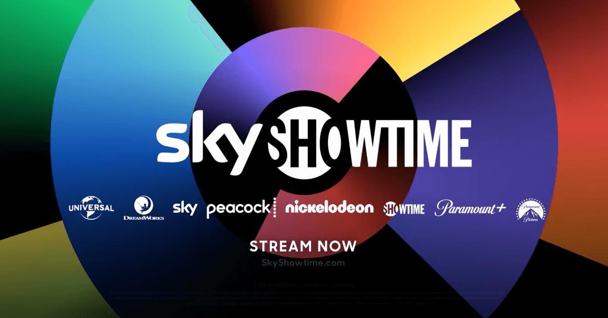 The logo of streaming service Sky Showtime.