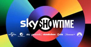 The logo of Comcast and Paramount Global's joint venture Sky Showtime.