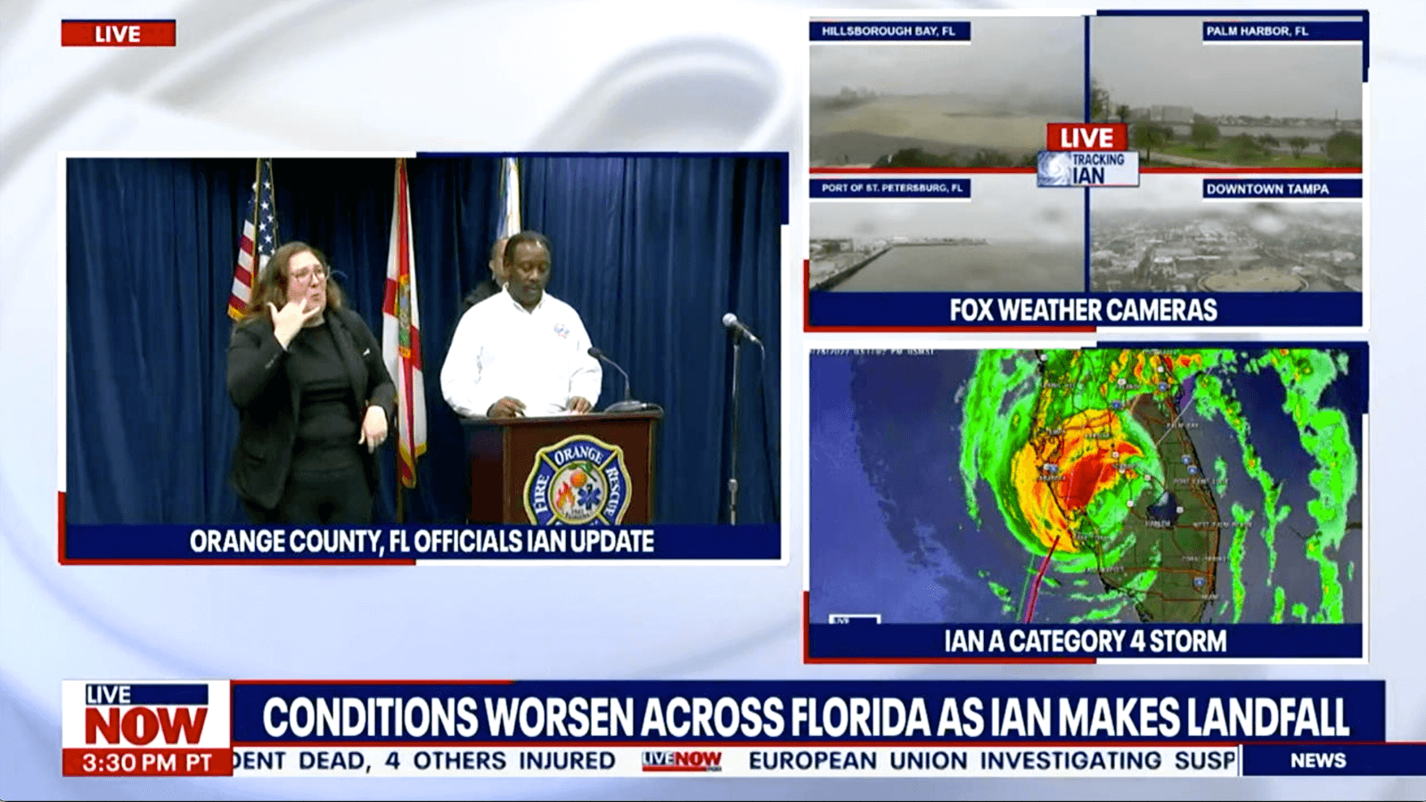 Hurricane Ian coverage on LiveNow from Fox.