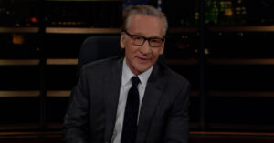A still frame from a broadcast of "Real Time with Bill Maher" on HBO.