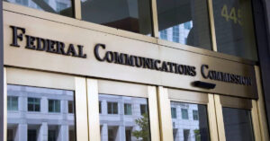 The front of the Federal Communications Commission building in Washington, D.C. (FCC public domain image)