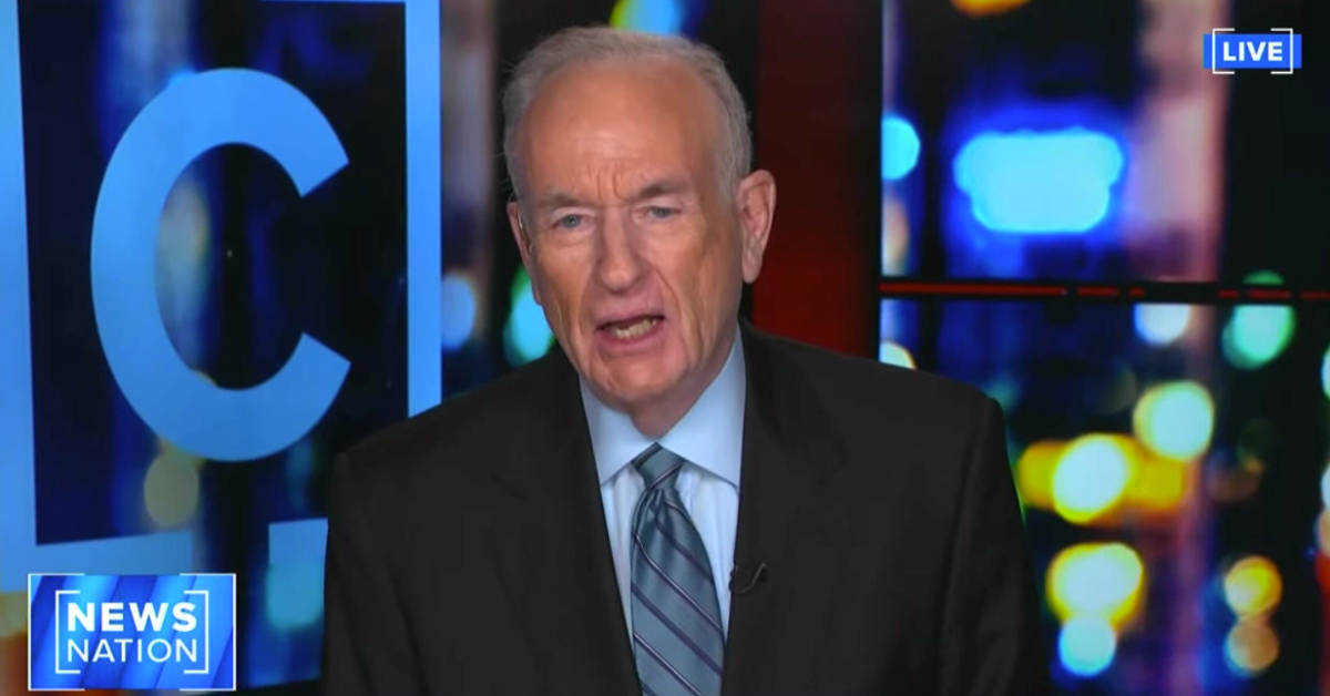 Former Fox News Channel personality Bill O'Reilly appears on an episode of NewsNation's "Cuomo" on Monday, April 24, 2023. (Still frame via NewsNation broadcast, Graphic by The Desk)