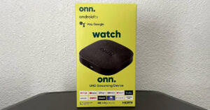 The Onn-brand Android TV streaming device sold by Walmart. (Photo by Matthew Keys for The Desk)