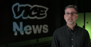 A still frame from a broadcast of Vice News. (Image courtesy Vice Media, Graphic by The Desk)