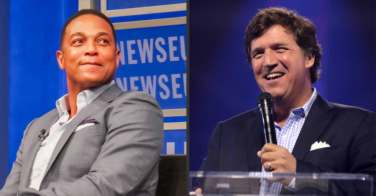 Former CNN host Don Lemon (left) and ex-Fox News personality Tucker Carlson (right). (Photos by Ted Eytan and Gage Skidmore, Composite image by The Desk)