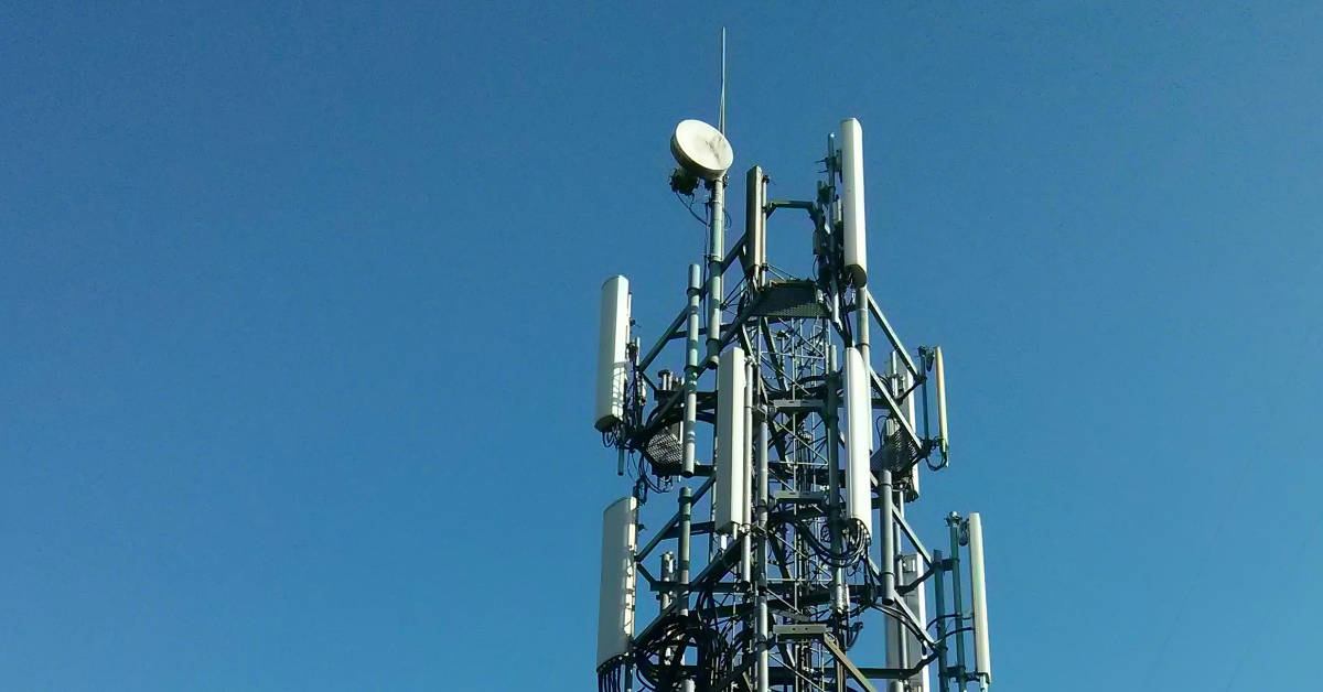 A tower used for wireless phone service. (Photo by Dominic Alves)