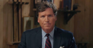 A still frame from a video series published by Tucker Carlson on the social platform Twitter. (Image via Twitter)
