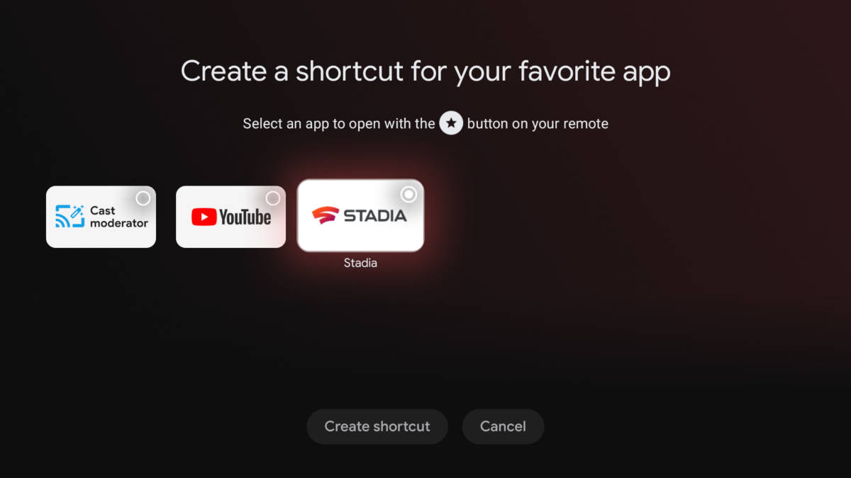 A new "star" button on Google TV remote controls will allow users to customize a specific shortcut or TV-related task. (Courtesy image)