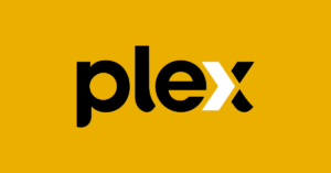 The logo of software developer and streaming app Plex. (Graphic: The Desk)