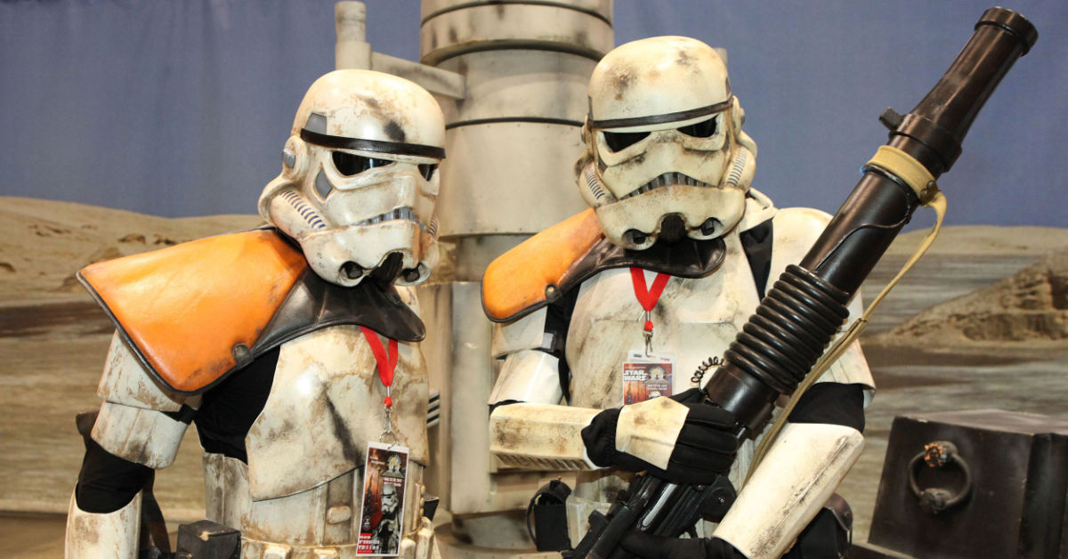 Storm troopers from the film franchise "Star Wars." (Photo by Sam Howzit via Wikimedia Commons)