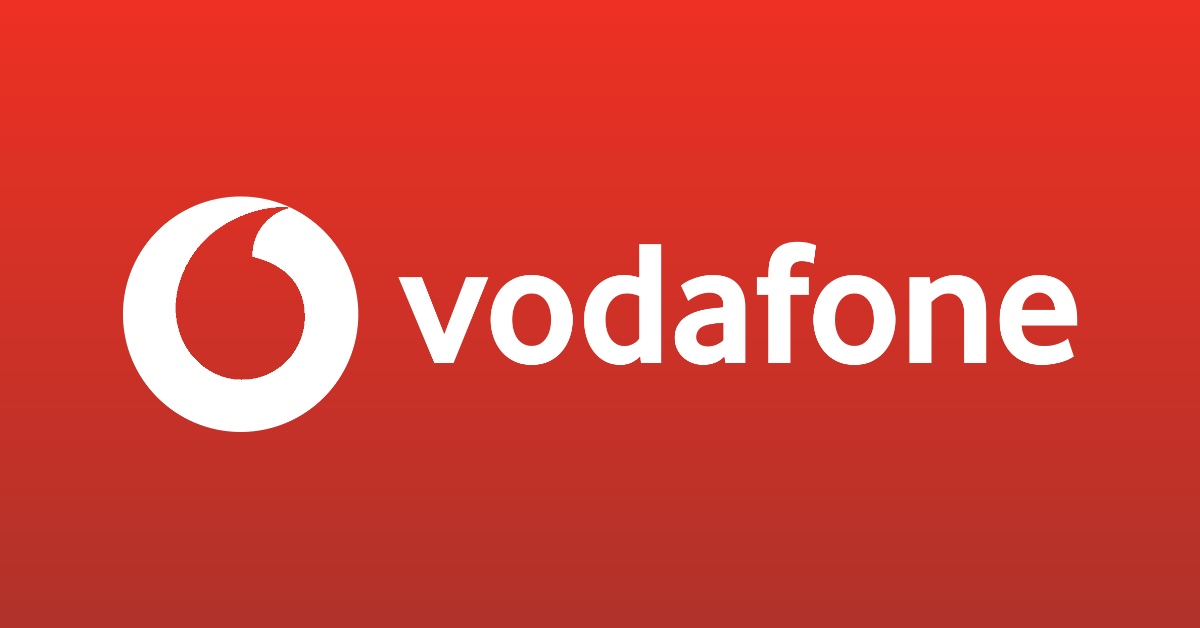 The logo of British telecom Vodafone Group. (Graphic by The Desk)