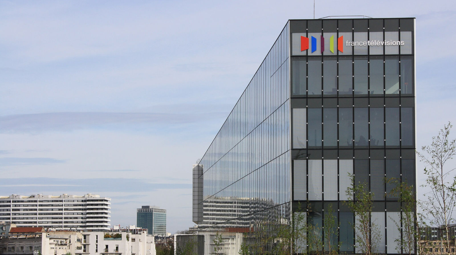 The headquarters of France Télévisions in Paris. (Photo by Lionel Allorge)