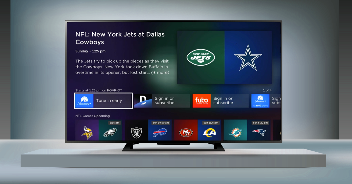 The new "NFL Zone" experience is rolling out to Roku's line-up of streaming devices and connected TV sets. (Graphic by The Desk)