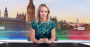 A promotional image for "Politics Hub," hosted by Sophy Ridge, on Comcast's Sky News. (Courtesy image)