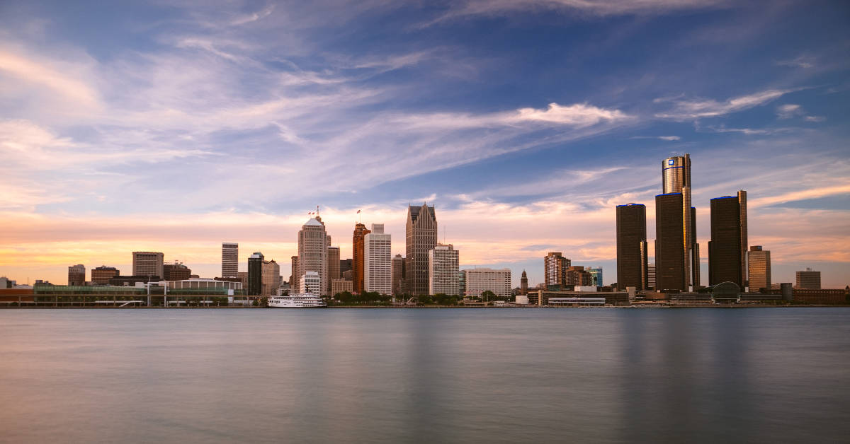 The skyline of Detroit, Michigan. (Photo by Michael Tighe via Wikimedia Commons)