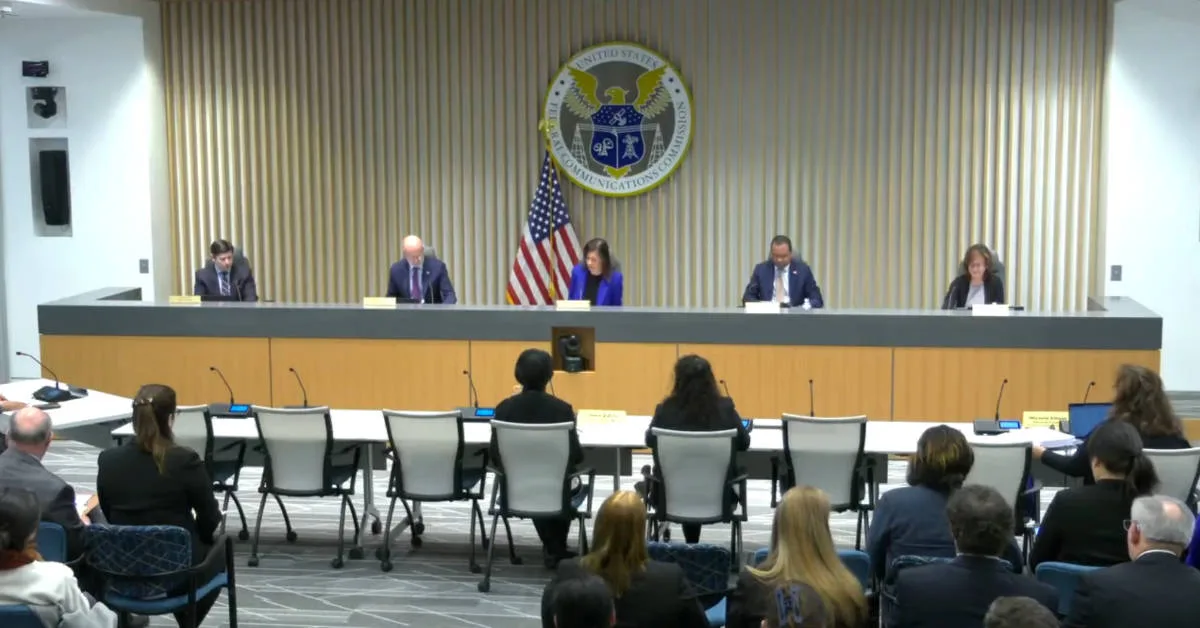 The board of the Federal Communications Commission. (Still frame via web video)
