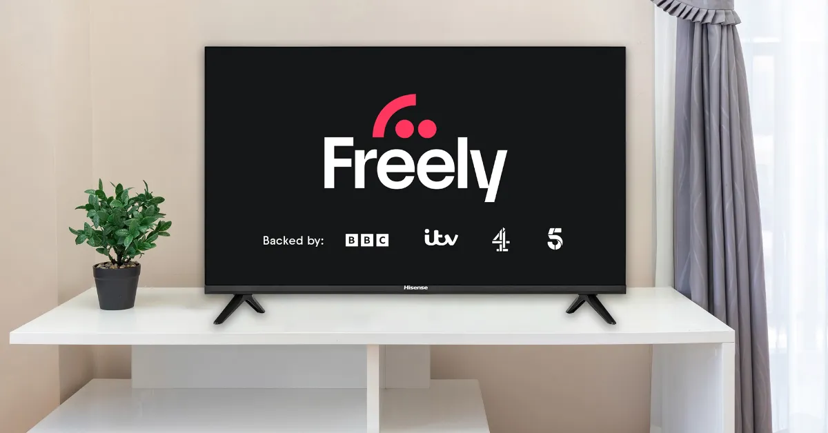 The Freely streaming service logo on a Hisense smart TV set. (Courtesy photo)