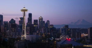 The skyline of Seattle, Washington. (Photo by Zhifei Zhou via Unsplash)