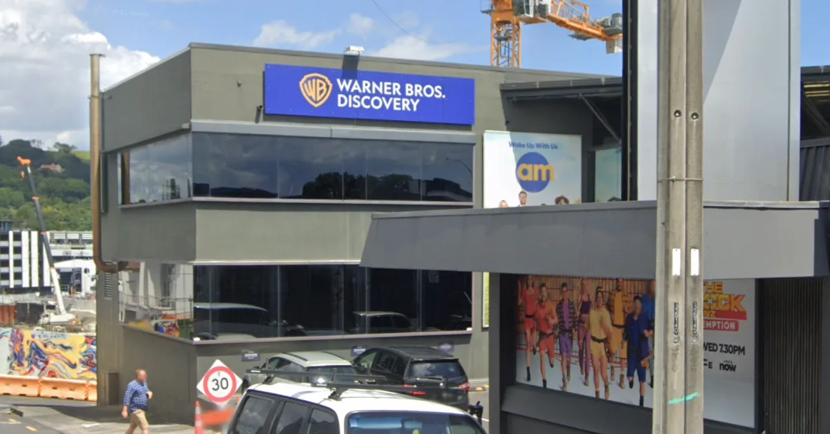 The New Zealand studios of Warner Bros Discovery. (Photo via Google Street View)