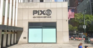 The front of the WPIX television studios in New York City. (Photo via Google Street View)