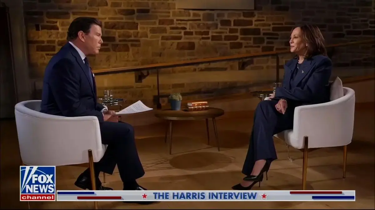 Fox News Chief Political Anchor Bret Baier interviews Vice President Kamala Harris on Wednesday, October 16, 2024. (Courtesy photo)