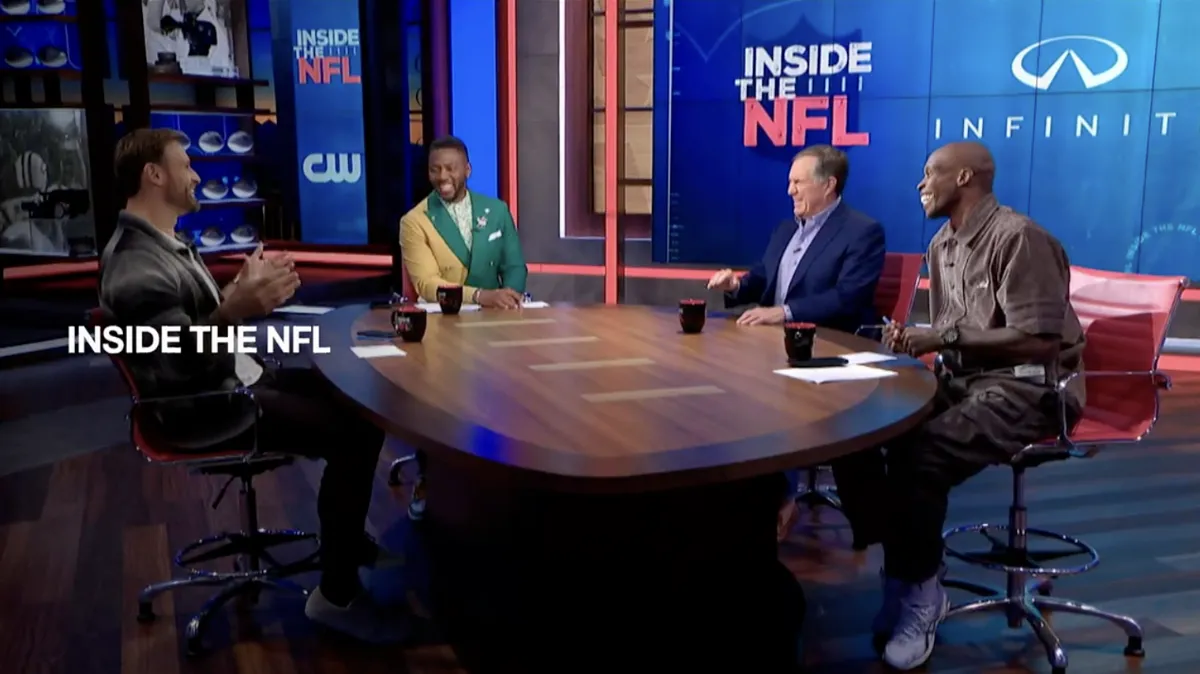 A promotional slate for "Inside the NFL" on CW Network. (Courtesy image, Graphic by The Desk)