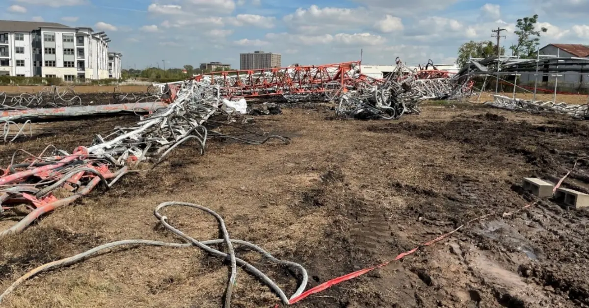 A photo released by the National Transportation Safety Board shows the aftermath of a helicopter crash in Houston, Texas. (Handout image)