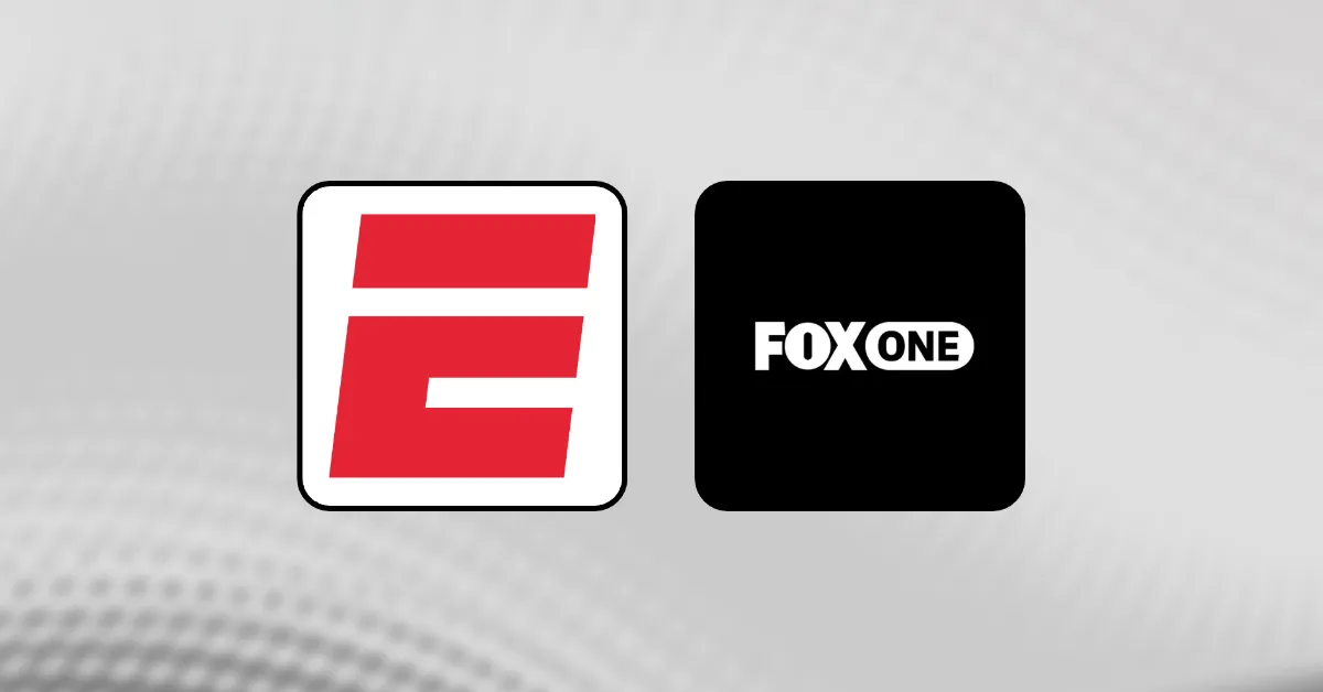 The logos of ESPN Unlimited and Fox One. (Courtesy logos, Graphic by The Desk)