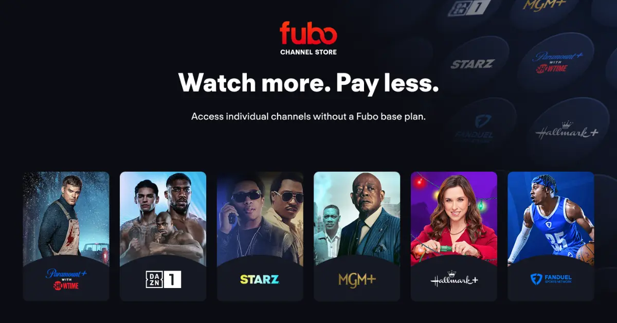 A promotional graphic for the Fubo Channel Store. (Courtesy image, supplied)