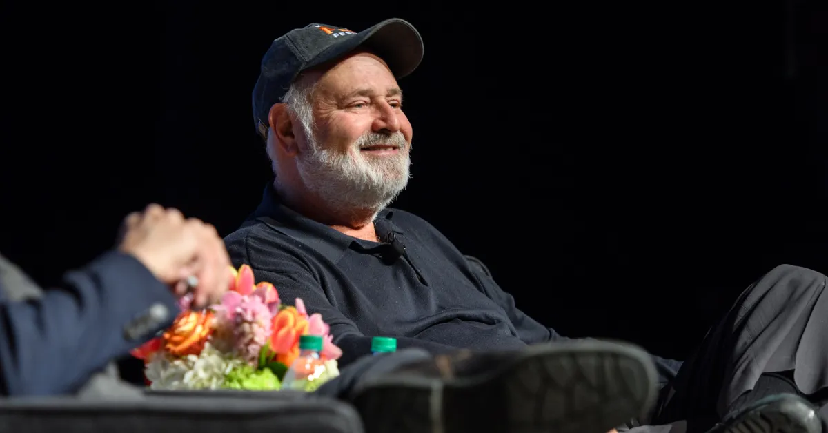 Rob Reiner participates in a fireside chat with Stephen Colbert during the Montclair Film Festival in 2026. (Photo by Neil Grabowsky)