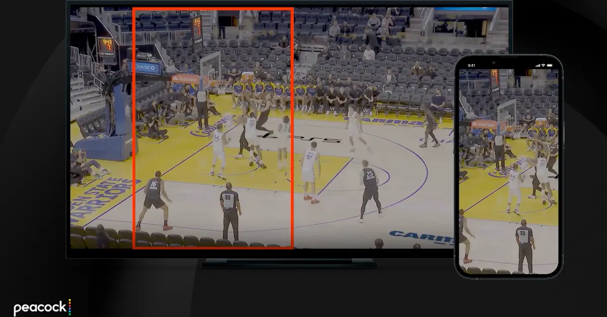 Peacock offers vertical video of live events, such as the streaming service's telecasts of National Basketball League games. (Courtesy image)