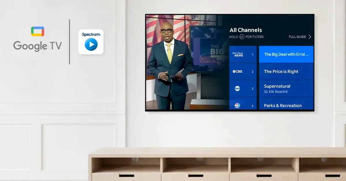 The Spectrum TV app for Google TV and other Android TV platforms allows Spectrum TV subscribers to stream channels available in their packages. (Courtesy image)