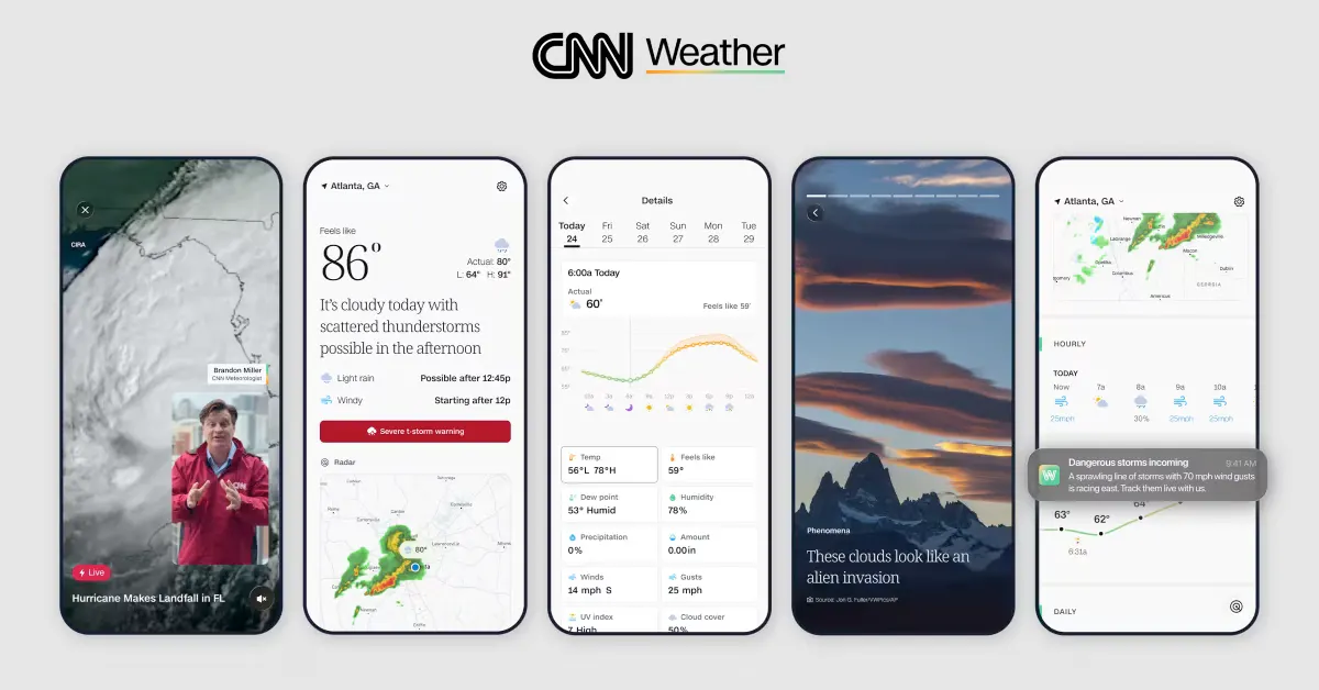 The CNN Weather app offers forecasts and climate-related stories. (Courtesy image)