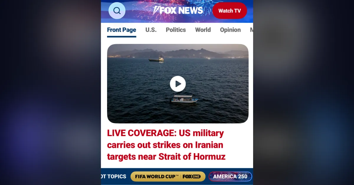 The Fox News mobile app has a refreshed brand identity that ties into the national America 250 celebration. (Courtesy image, Graphic by The Desk)