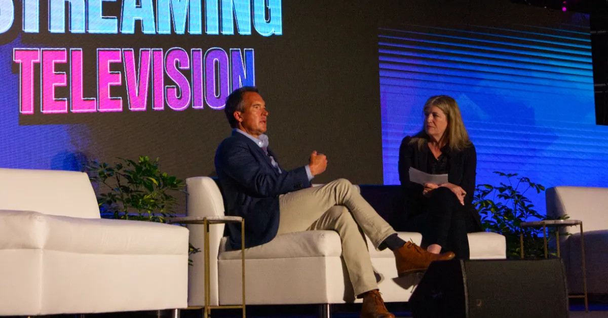 Radial Entertainment CEO Jeff Shultz participates in a fireside conversation at the StreamTV Show in Denver. (Photo by Mathew Keys for The Desk)