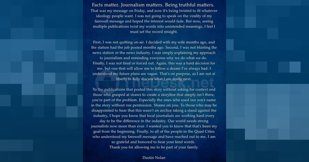 STORY ONLY 2 Dustin Nolan Statement WEBP TD (Image via Dustin Nolan, Graphic by The Desk)
