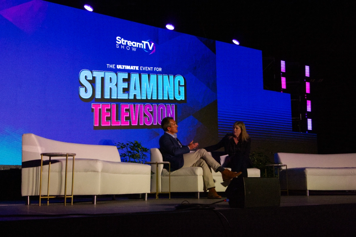 Radial Entertainment CEO Jeff Shultz speaks at the StreamTV Show in Denver. (Photo by Matthew Keys for The Desk)