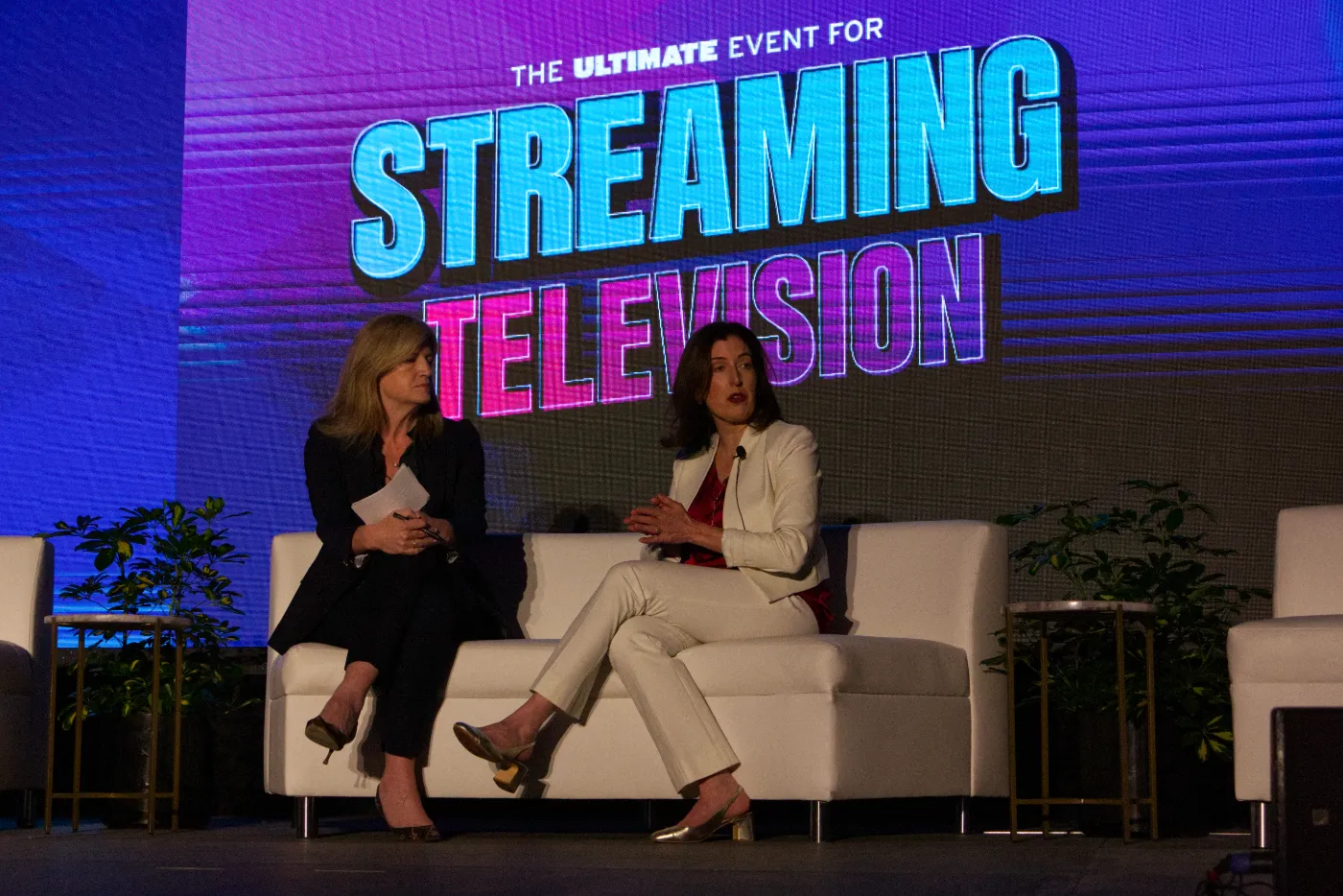 STORY ONLY YouTube Fireside WEBP TD From left: The Ankler Executive Editor Allison Brower and YouTube's Vice President of Americas Tara Walpert participate in a fireside conversation during the 2026 StreamTV Show in Denver. (Photo by Matthew Keys for The Desk)