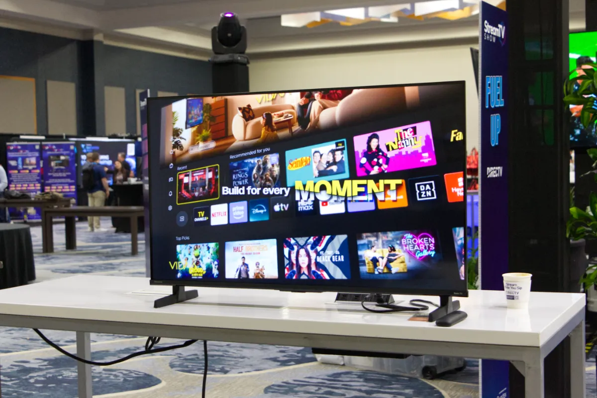 STORY ONLY VIDAA StreamTV Show WEBP TD A VIDAA OS-powered smart TV on display at the StreamTV Show in Denver. (Photo by Matthew Keys for The Desk)