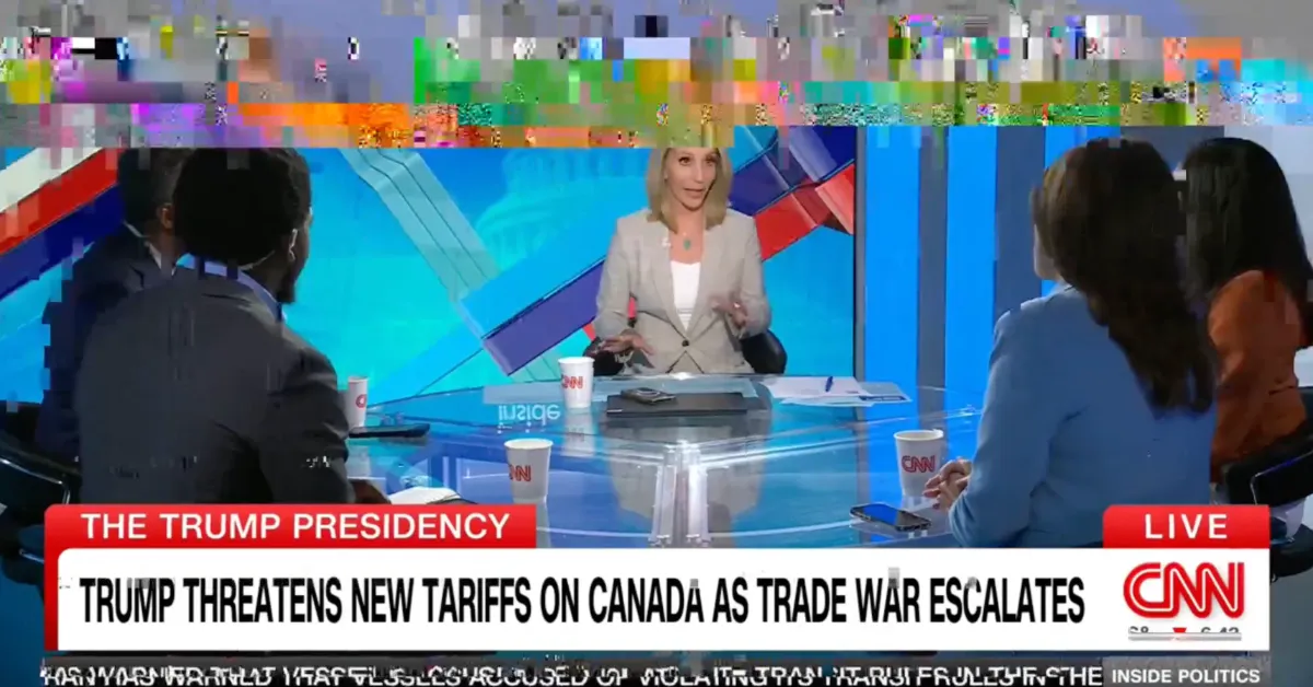 BLANK CNN Technical Glitch WEBP TD A technical issue affected CNN's channels during an airing of "Inside Politics with Dana Bash." (Still frame via TV broadcast, Graphic by The Desk)