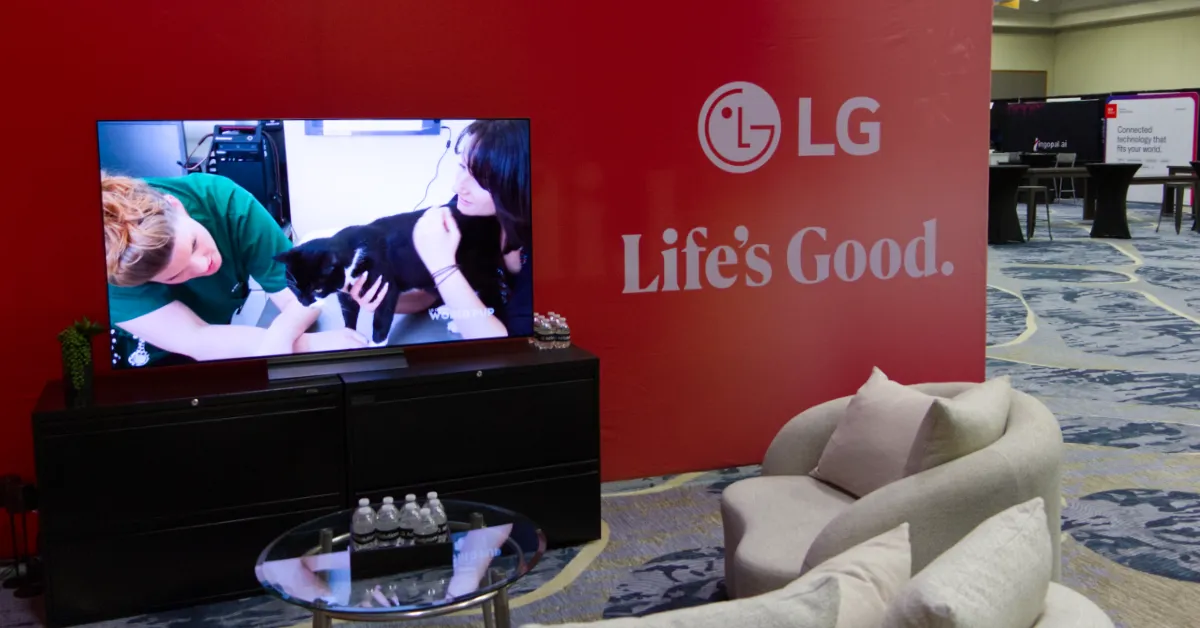 The LG booth at StreamTV Show in Denver. (Photo by Matthew Keys for The Desk)