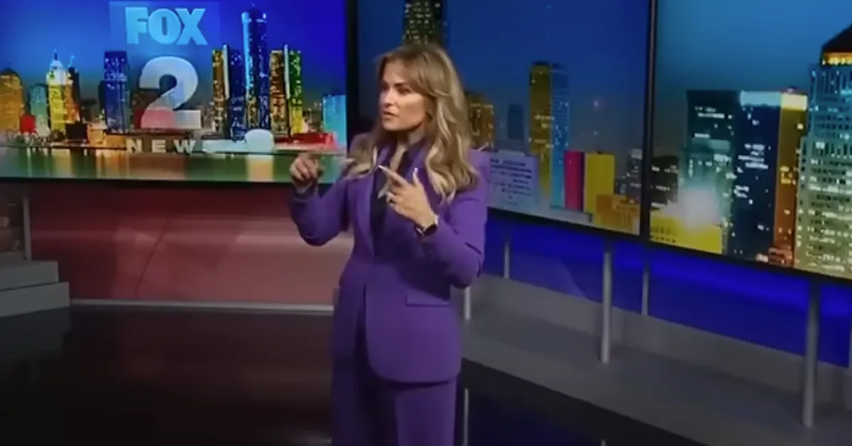 BLANK Taryn Asher WJBK WEBP TD A still frame from a promotional video filmed by then-WJBK anchor Taryn Asher in 2023. (Image via web video)